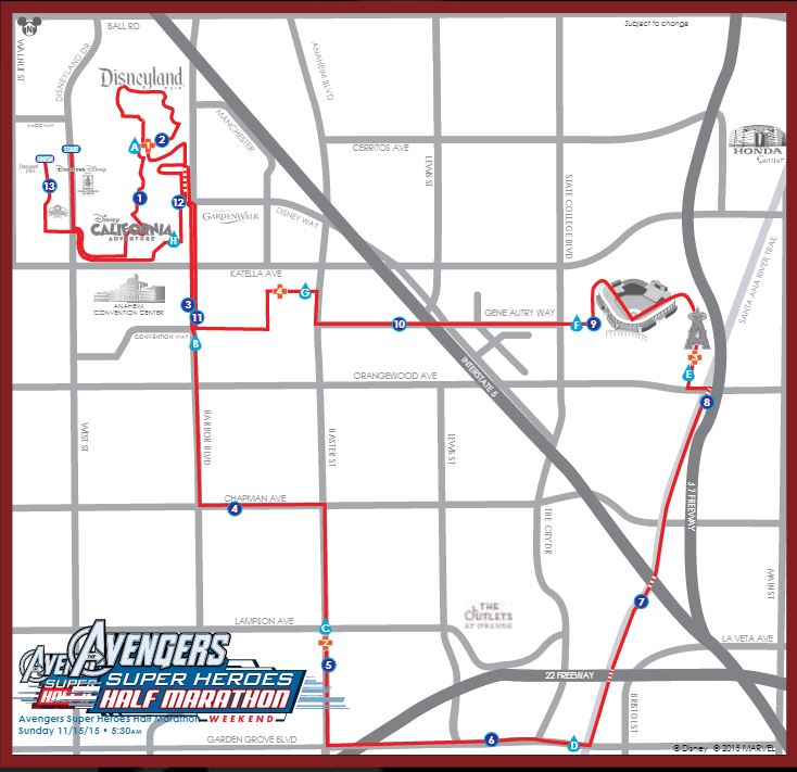 Avengers Guide Half Marathon Map Large