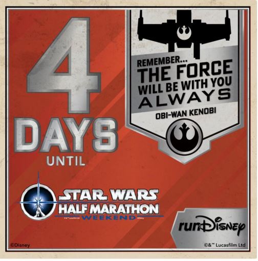 Star Wars Half Marathon Countdown 4 Days